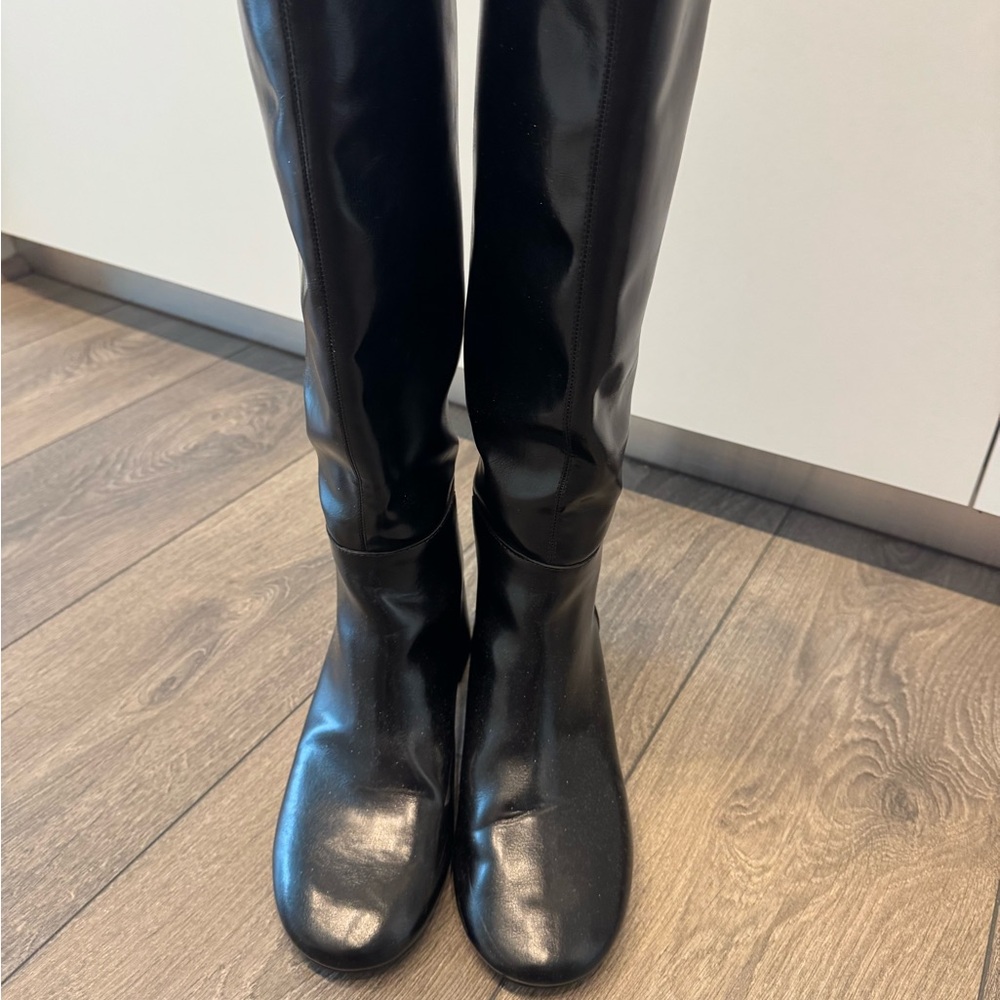 Zara Black Heeled Riding Boots